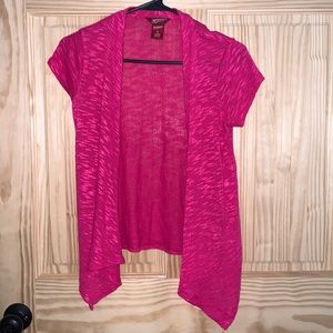 Arizona pink bolero cardigan sweater size L 14